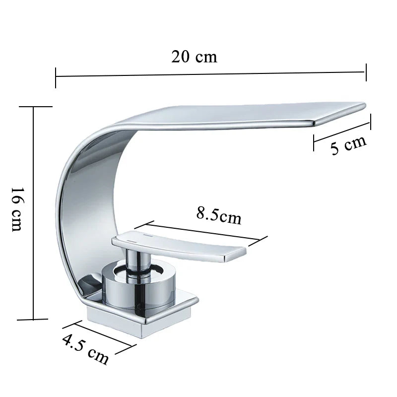 Afralia™ Stainless Steel Basin Faucet Single Handle Mixer Waterfall Sink Tap Deck Install