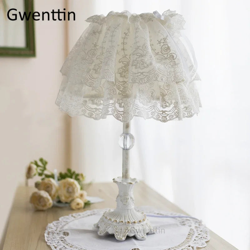 Afralia™ Nordic Lace LED Table Lamp for Home Decor and Wedding Bedroom Lighting