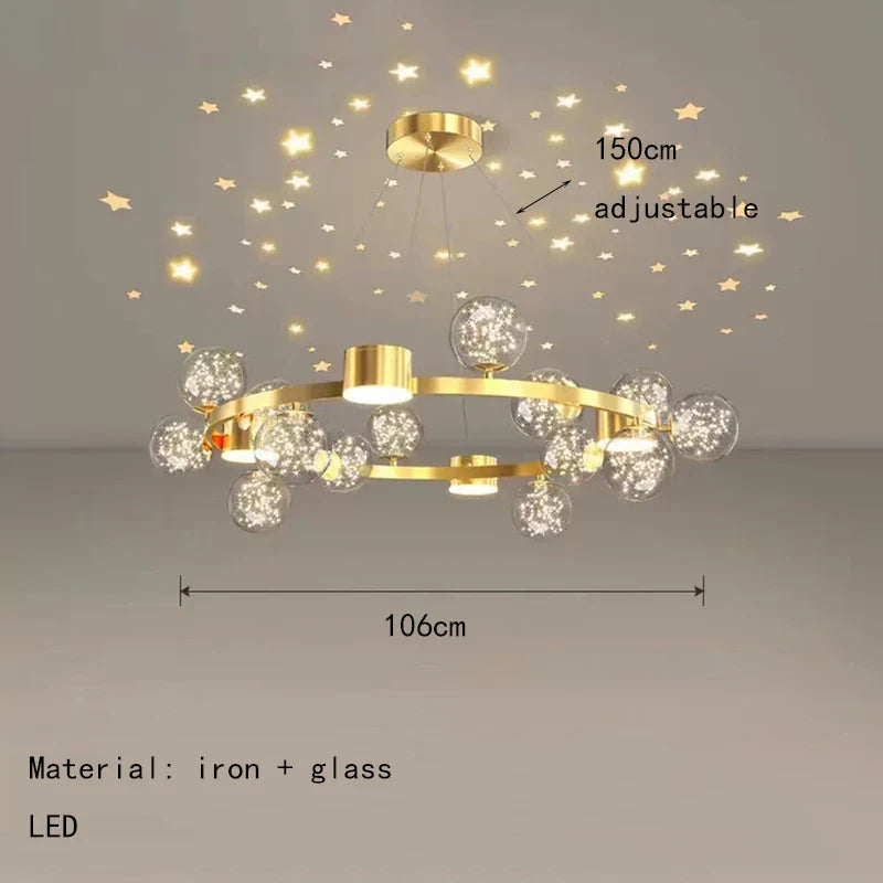 Afralia™ Modern Iron Glass LED Chandelier for Home Decor Lighting Fixtures