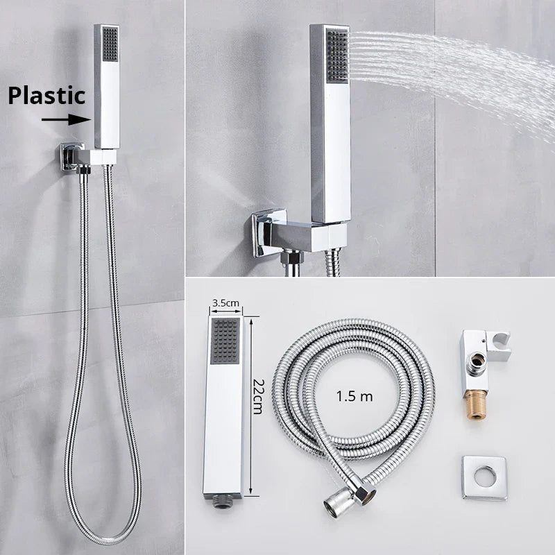 Afralia™ Handshower Head with Stainless Steel Hose - Wall Mounted Faucet Set