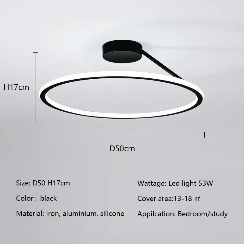 Afralia™ Modern Circle LED Chandelier for Living Room Dining Bedroom Kitchen Pendant Light Fixture