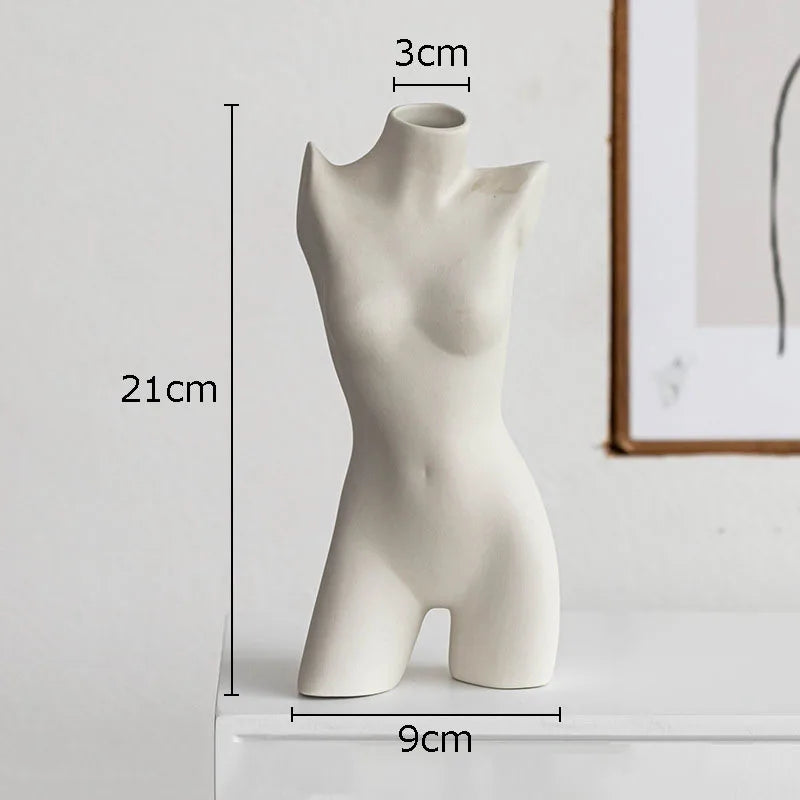 Afralia™ Ceramic Nude Figures Vase Set for Artistic Desk Decor and Floral Arrangements