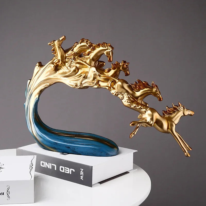 Afralia™ Galloping Horse Luxury Sculpture: Elegant Decor for Office, Living Room & Store.