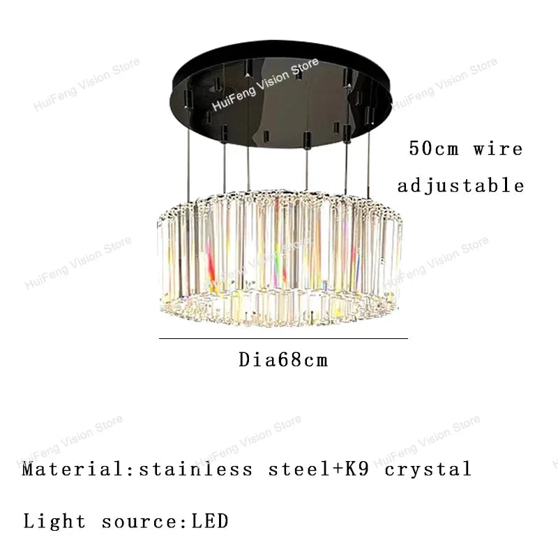 Afralia™ Modern Crystal Ceiling Chandelier for Living Room