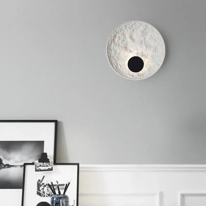 Afralia™ Nordic Round LED Resin Wall Lamp - White/Black Creative Bedroom Light