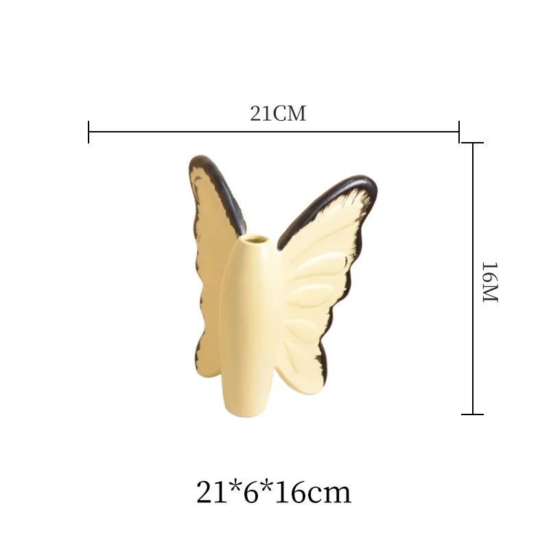 Afralia™ Butterfly Ceramic Vase for Table Decor and Flower Arrangement
