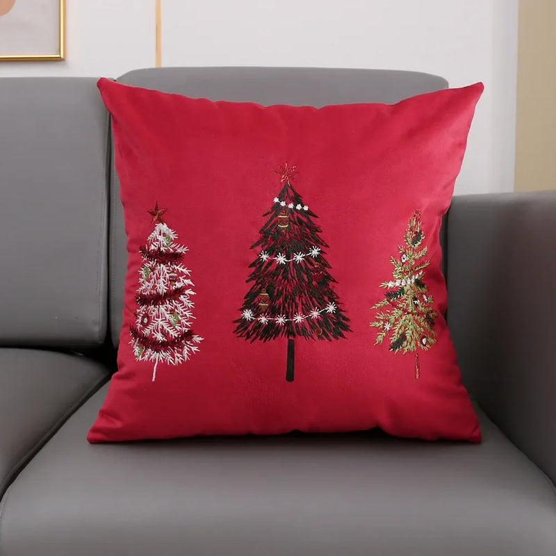 Afralia™ Christmas Velvet Cushion Cover - Festive Merry Christmas Home Decor