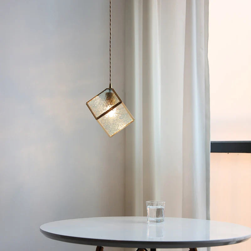 Afralia™ Glass LED Pendant Lights: Modern Copper Hanglamp for Bedroom, Living, Dinning Room