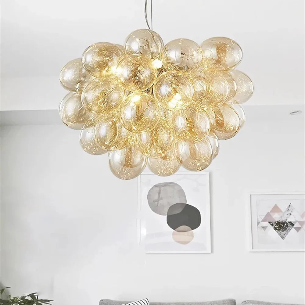 Afralia™ Modern Colour Bubble Chandelier for Living Room Bedroom Decor, Industrial Pendant Lighting