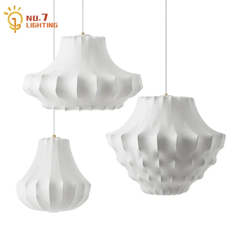 Afralia™ Minimalist Silk Pendant Lights for Any Room LED Indoor Lighting
