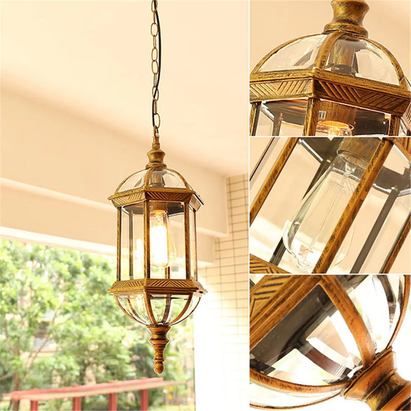 Afralia™ Black Outdoor Hanging LED Pendant Light for Balcony Walkway & Exterior Lighting