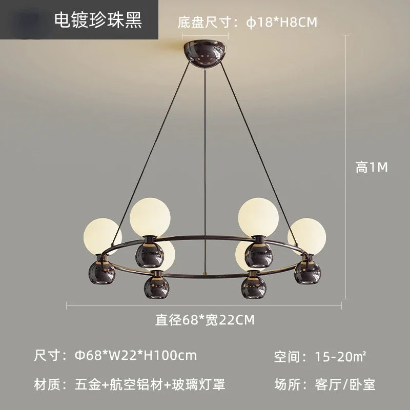 Afralia™ Cream Nordic Pendant Chandelier for Living Room, Bedroom, and Dining Room