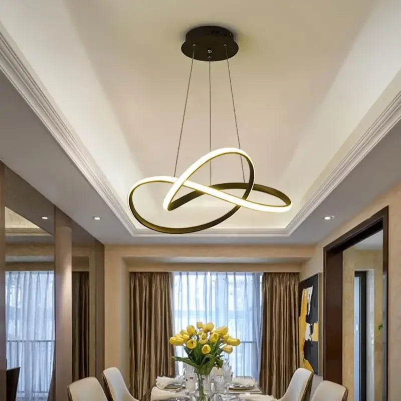 Afralia™ Aluminum Line Pendant Light: Modern Creative Dining Room Ceiling Lamp