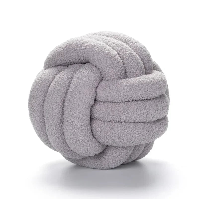 Afralia™ Lamb Fleece Sofa Bed Pillows, High-End Knotted Ball Cushions for Elegant Living Room Decor