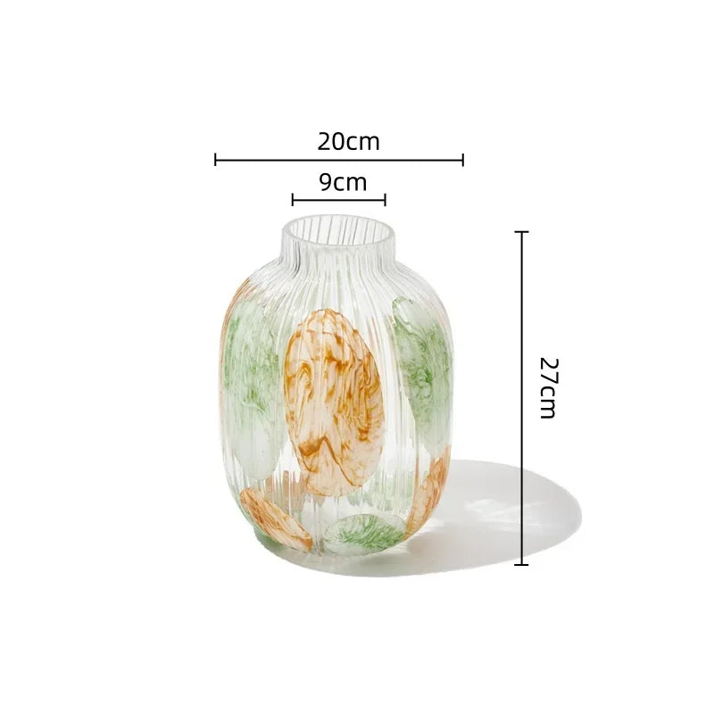 Afralia™ Clear Glass Vase Irregular Pattern for Home Decor and Dried Flowers