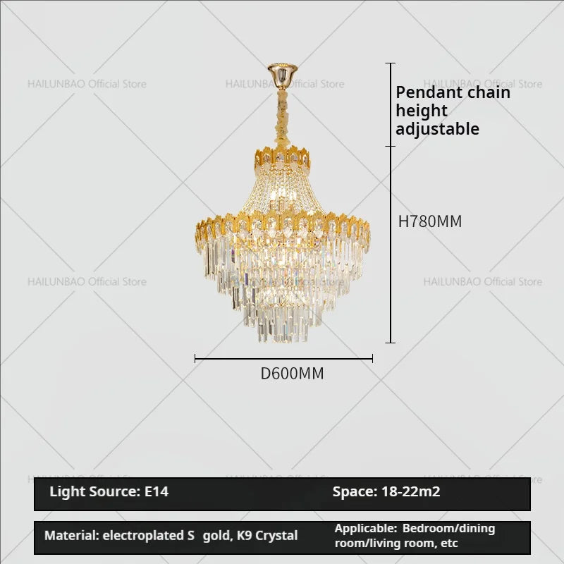 Afralia™ Hollow Crystal Chandelier: High Post Modern Luxury for Duplex Living Room