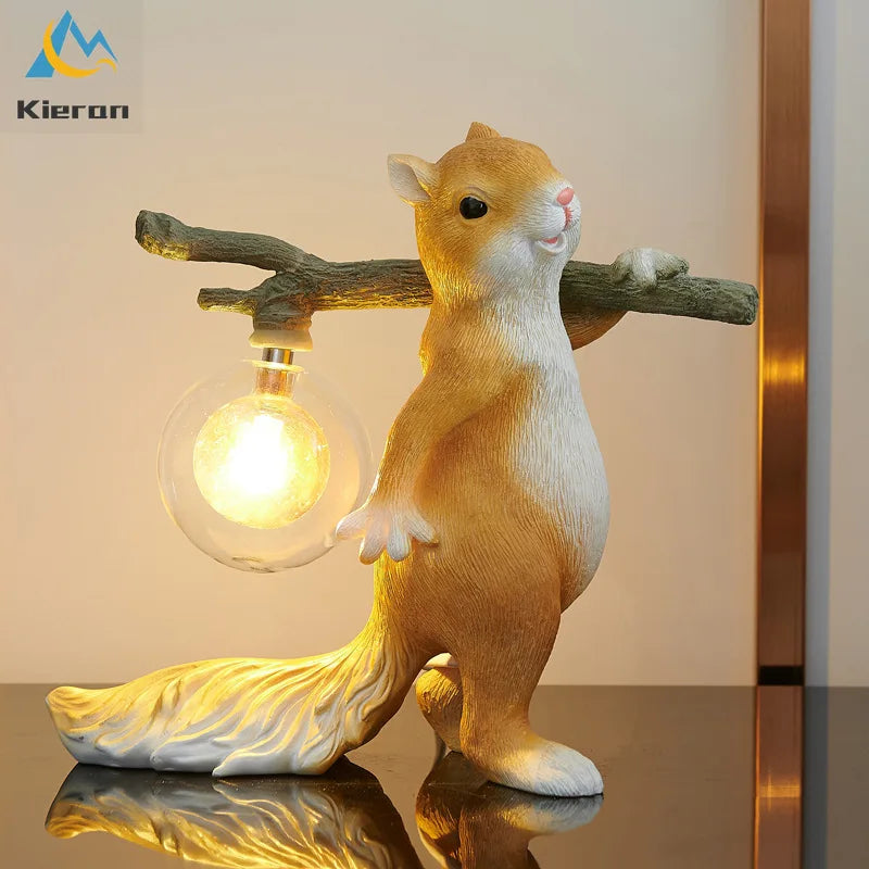 Afralia™ Squirrel LED Table Lamp - Minimalist Nordic Design for Bedroom, Living Room, Study