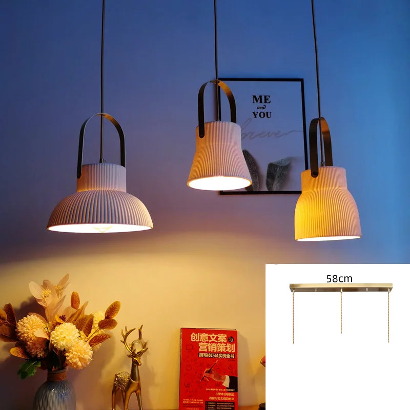 Afralia™ White Ceramic LED Pendant Light for Living Room Kitchen Bedroom