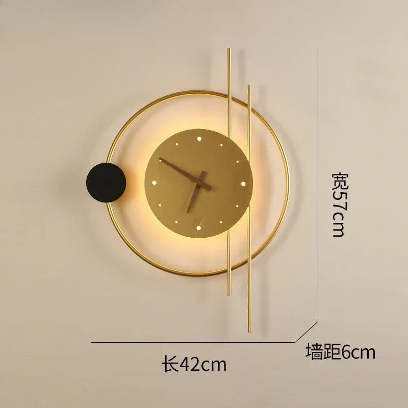 Afralia™ LED Wall Clock Sconce for Bedroom Living Room Home Decor Lighting