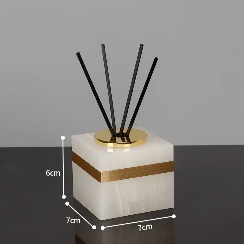 Afralia™ White Onyx Marble Bathroom Set Gold Luxury Soap Dispenser Toothbrush Holder