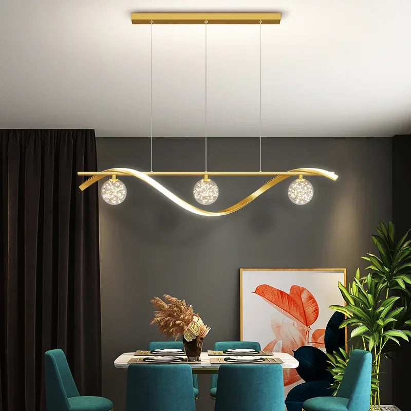 Afralia™ Glass Ball LED Chandelier Pendant Light for Modern Living and Dining Room