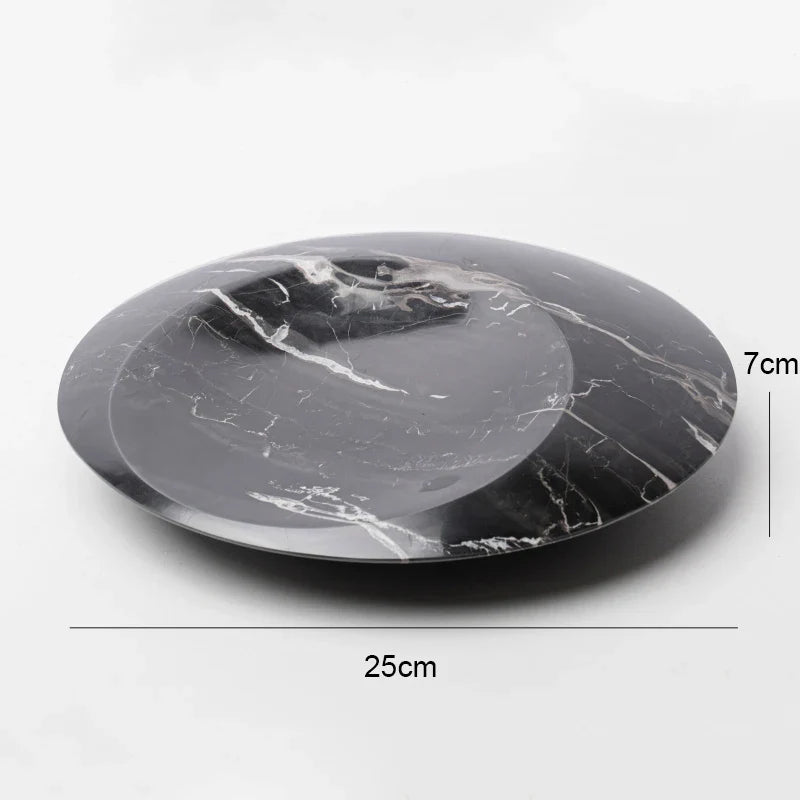 Afralia™ Marble Serving Tray & Fruit Bowl Set for Elegant Living Spaces