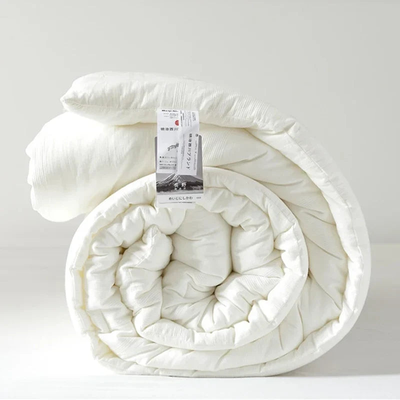 Afralia™ White Cotton Quilt Throws Blanket Filler Single King Size