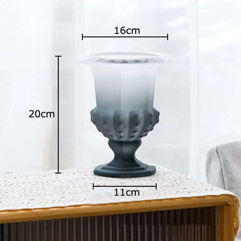 Goblet Glass Vase Hydroponics Flower Pot Desk Decor for Afralia™ - Artificial Floral Room Aesthetic