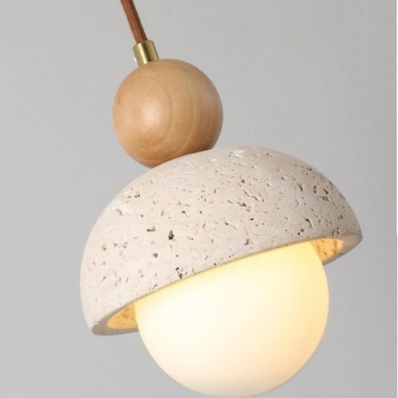Afralia™ Yellow Travertine LED Pendant Light for Modern Home Decor