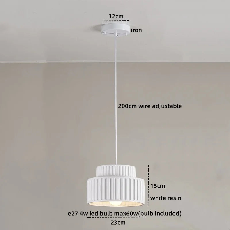 Afralia™ LED Pendant Lamp Nordic Modern Resin Hanging Light Fixtures Cream Color