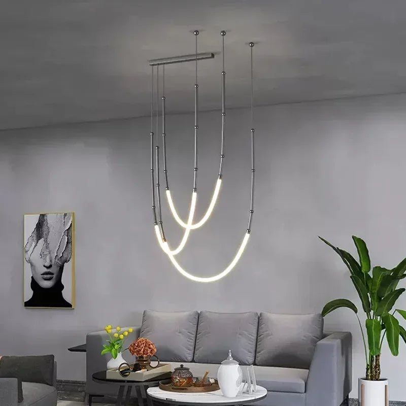 Afralia™ Nordic Art Line LED Pendant Light for Home Decor & Lighting