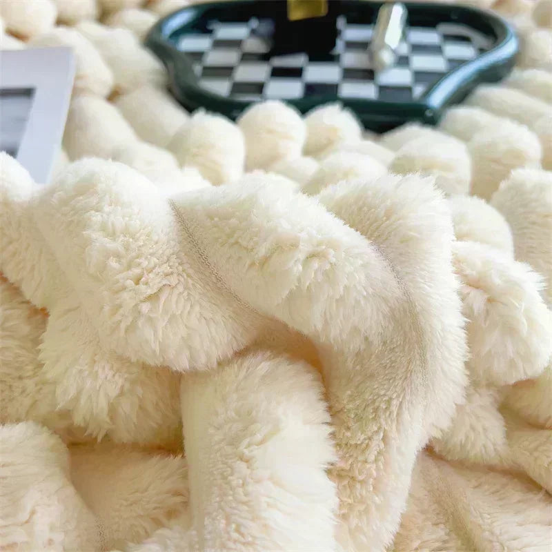 Afralia™ Velvet Rabbit Throw Blanket & Pillowcase Set: Soft, Fluffy, Warm Autumn Bedding