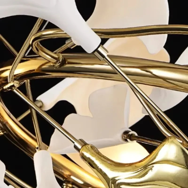 Afralia™ Ginko Leaf Staircase Chandelier for Loft Stairway - Large Chandeliers for High Ceilings