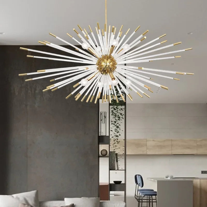 Afralia™ Modern Sputnik Pendant LED Chandelier for Living Room Bedroom Decor