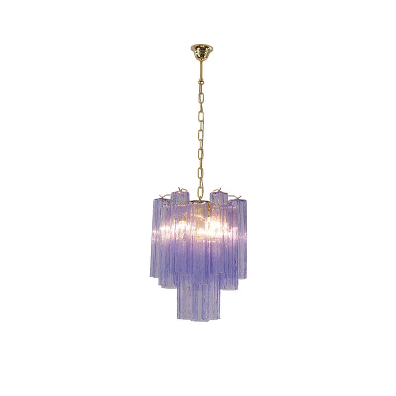 Afralia™ Purple Plum Glass LED Chandelier for Dining Room Ceiling Lighting