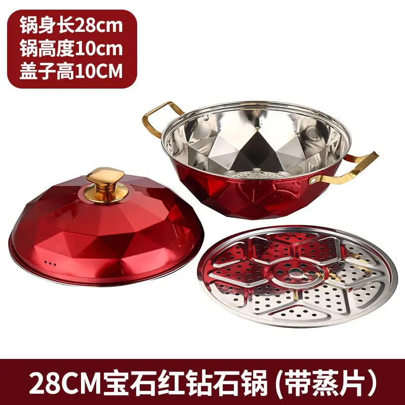 Afralia™ Stainless Steel Double Layer Steam Pot for Induction Cooker - Kitchen Essential