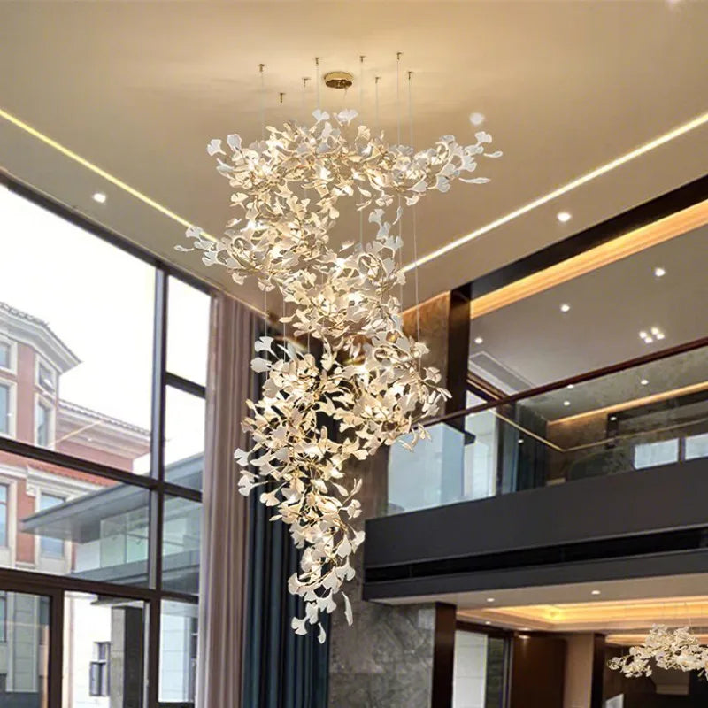Afralia™ Nordic Ginkgo Leaf Crystal Branch Chandelier for Modern Luxury Living Rooms