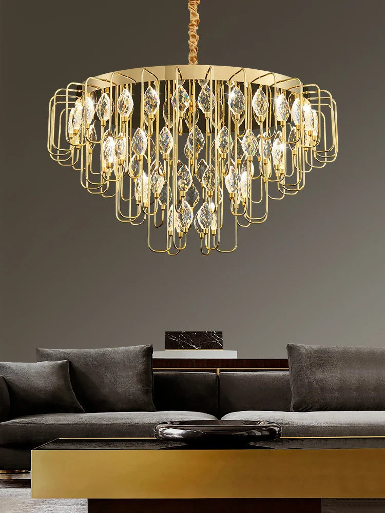 Afralia™ Crystal Luxury Pendant Light for Living Room and Bedroom