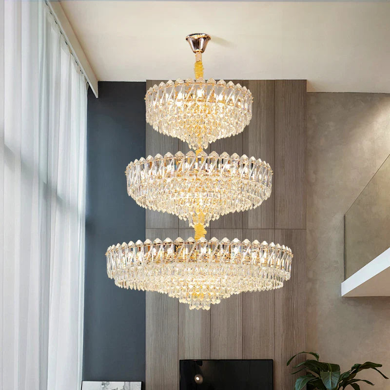Afralia™ Luxury Crystal Chandelier for Duplex Villa Staircase and Living Room