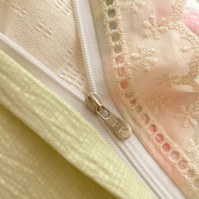 Afralia™ Hollow Lace Bedding Set: Fitted Sheet, Quilt Cover, Pillowcase - Skin-Friendly & Cozy