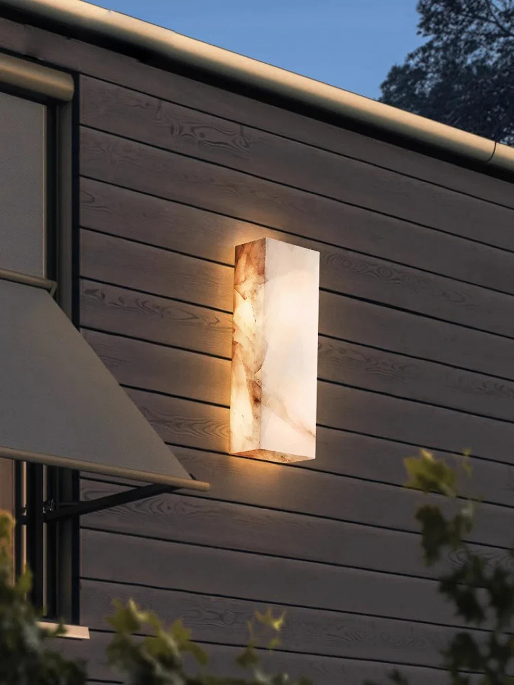 Afralia™ Outdoor Marble LED Wall Sconce for Home Decor - Waterproof, Energy-efficient