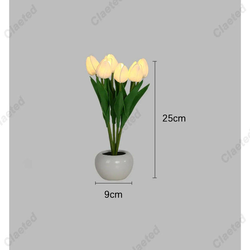 Afralia™ Tulip Night Light: Romantic Flower Table Lamp for Home Office Decor