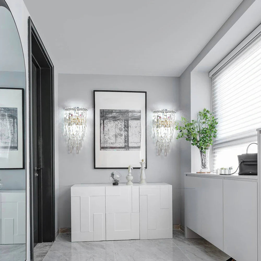 Afralia™ LED Crystal Sconce Wall Lamp: Modern Luxury Lighting for Living Room, Bedroom, and Corridor.