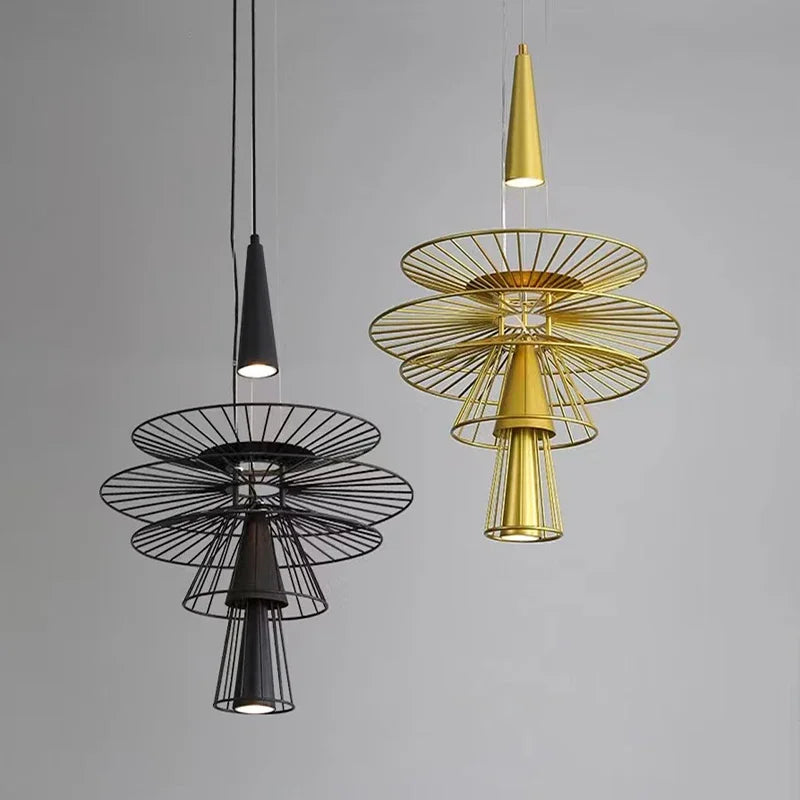 Afralia™ Metal Cord Pendant Chandelier for Loft Luxury Living.