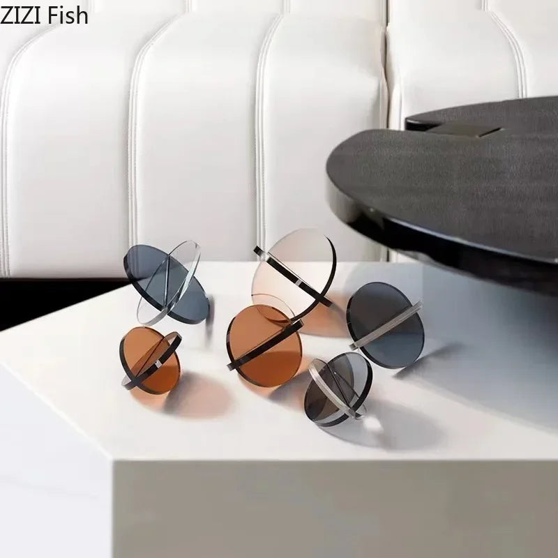 Afralia™ Geometric Cross Ornaments - Modern Desk Decoration, Abstract Artwork & Aesthetic Decor