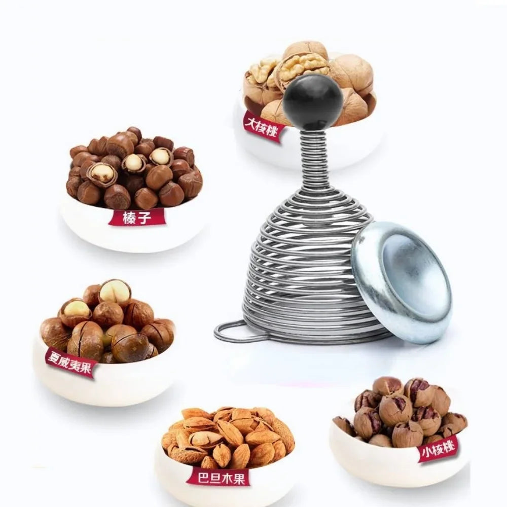 Afralia™ Kitchen Nut Shucker Tool Golden Bell Cover Stainless Steel Shell Breaker Smasher