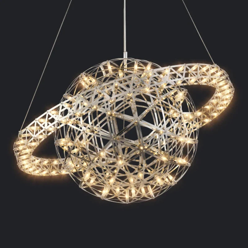 Afralia™ Spark Ball Pendant Chandelier LED Decor Lighting for Home Stainless Steel