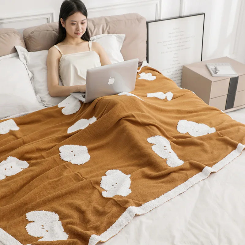 Afralia™ Cozy Flannel Blanket for Home Office - Double-Sided Knitted Sofa Cover & Quilt
