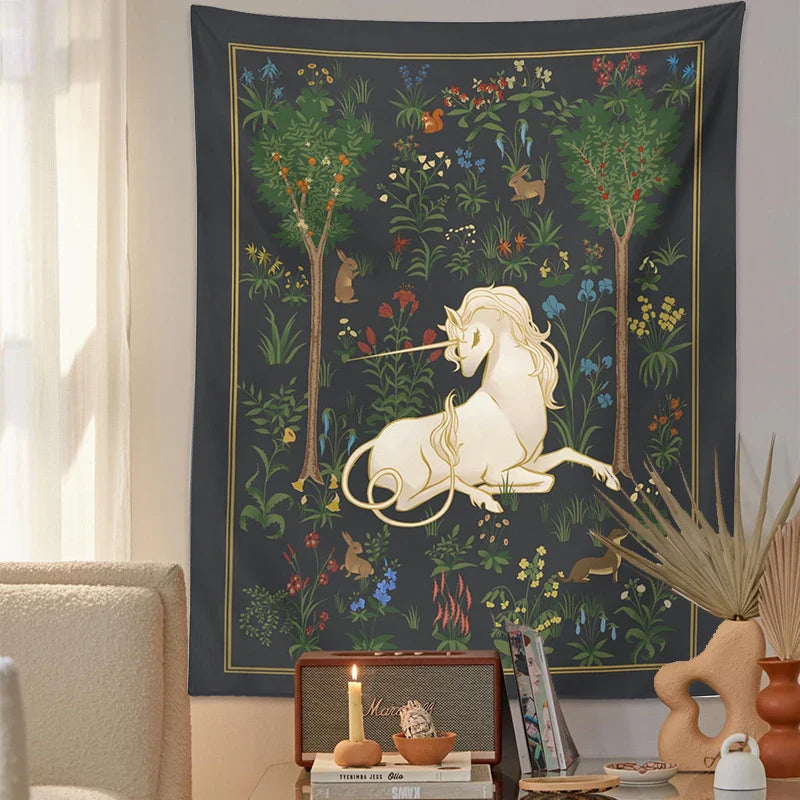 Afralia™ Unicorn Tapestry Wall Hanging Beach Towel Yoga Mat Home Decor