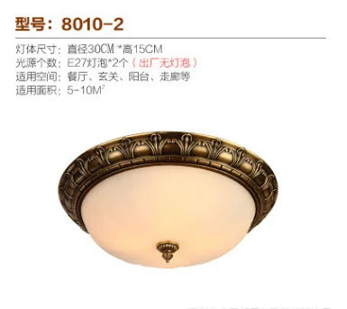 Afralia™ Classic Vintage Copper Ceiling Lamp with Round Glass Lampshade
